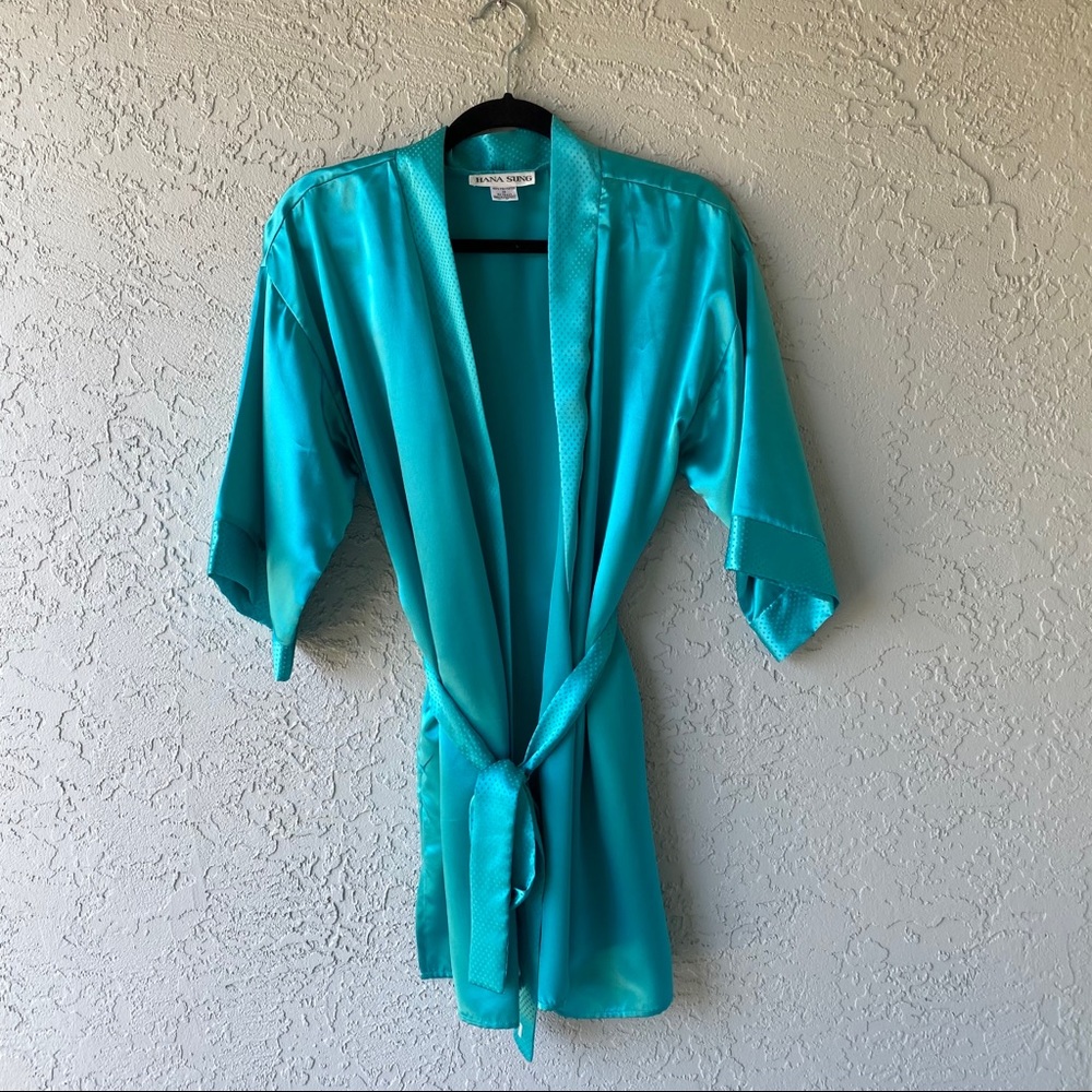 Hana Sung teal blue robe size small robe